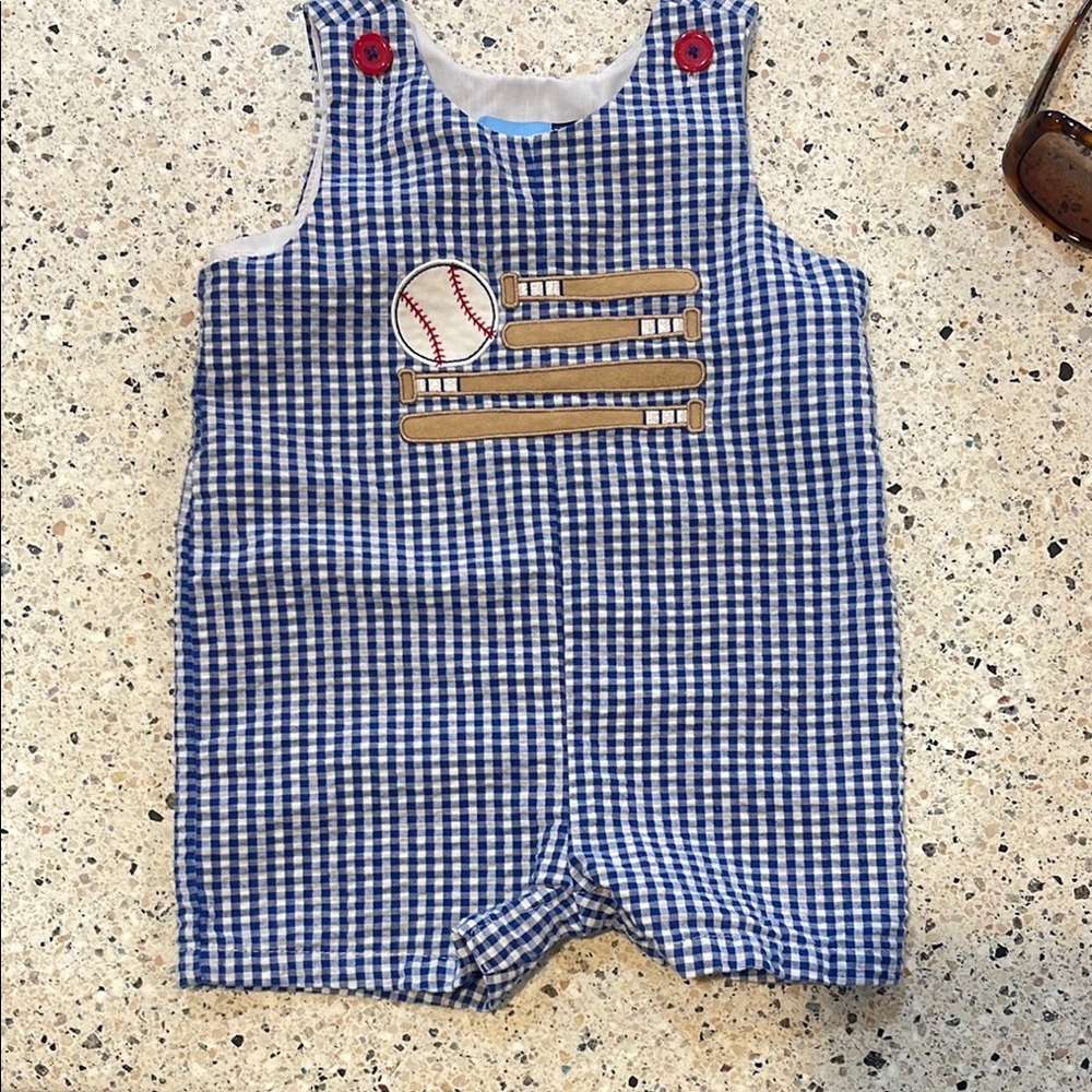 Good Lad Blue Gingham Baseball One Piece